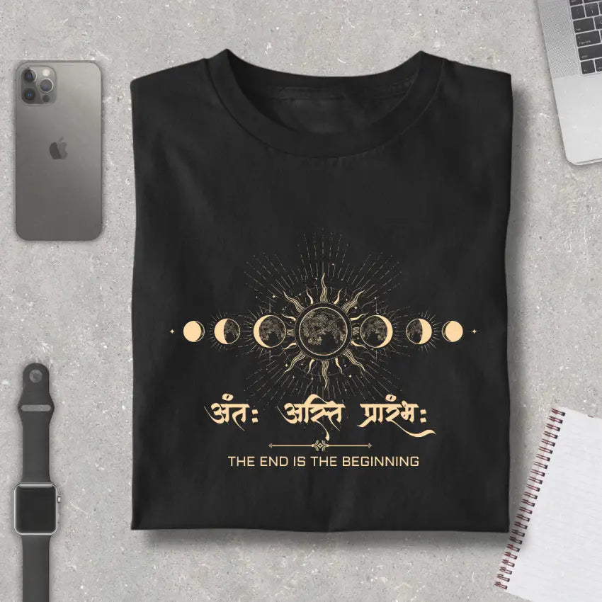 Antah Asti Prarambh - Cosmic Cycle Pure Cotton T-Shirt