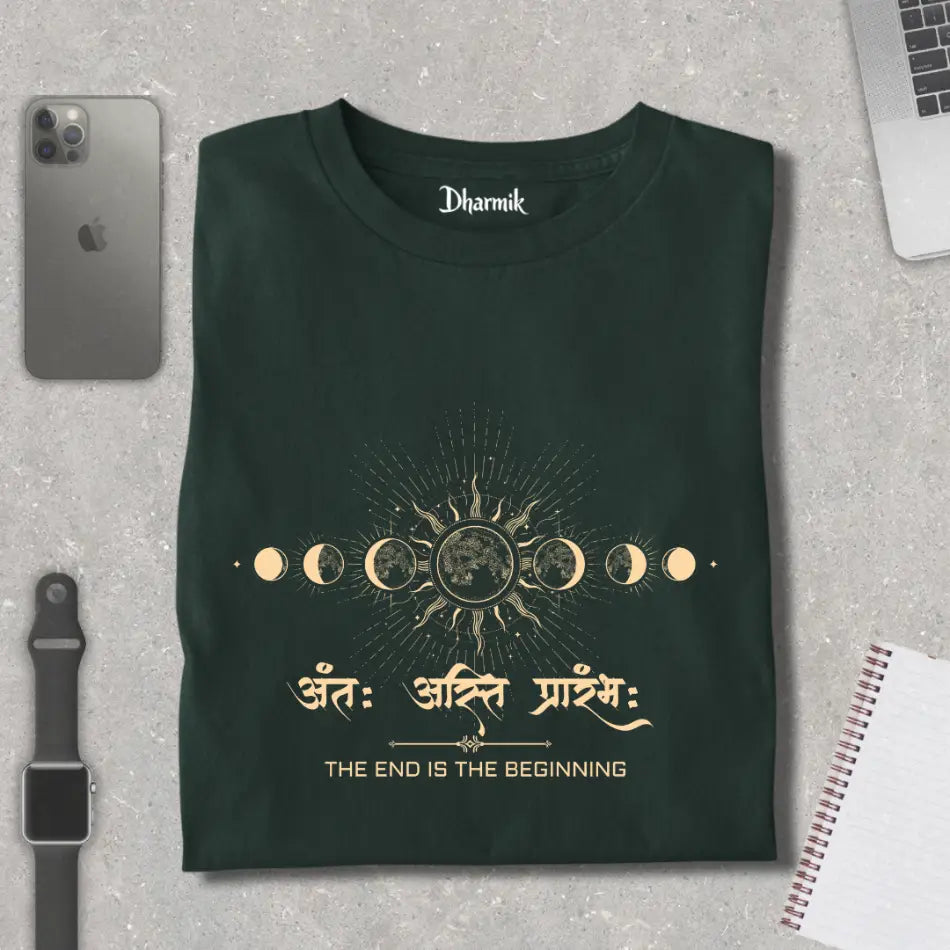 Antah Asti Prarambh - Cosmic Cycle Pure Cotton T-Shirt