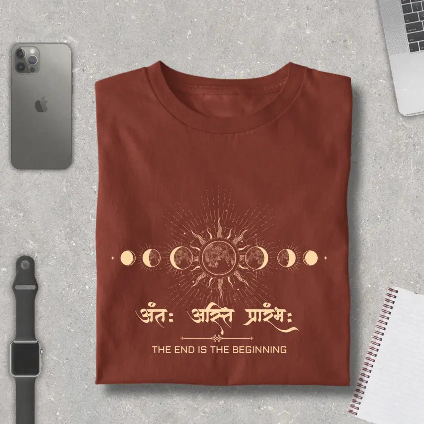Antah Asti Prarambh - Cosmic Cycle Pure Cotton T-Shirt