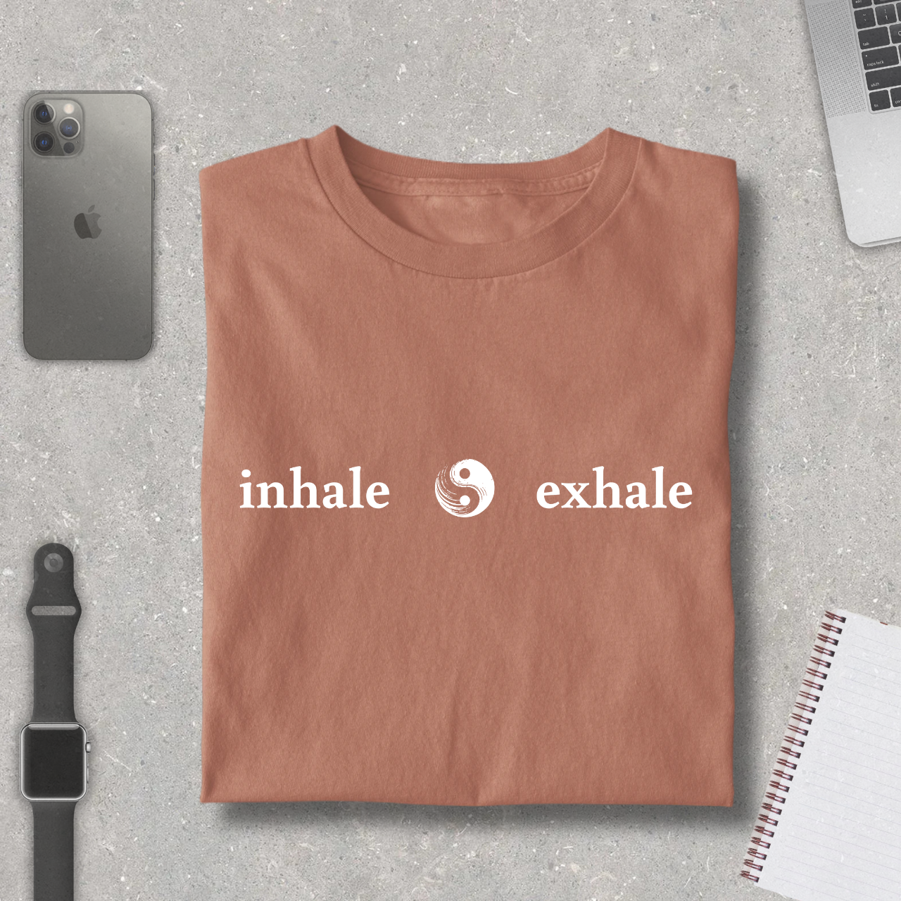 Inhale Exhale Ying Yang Pure Cotton Tee