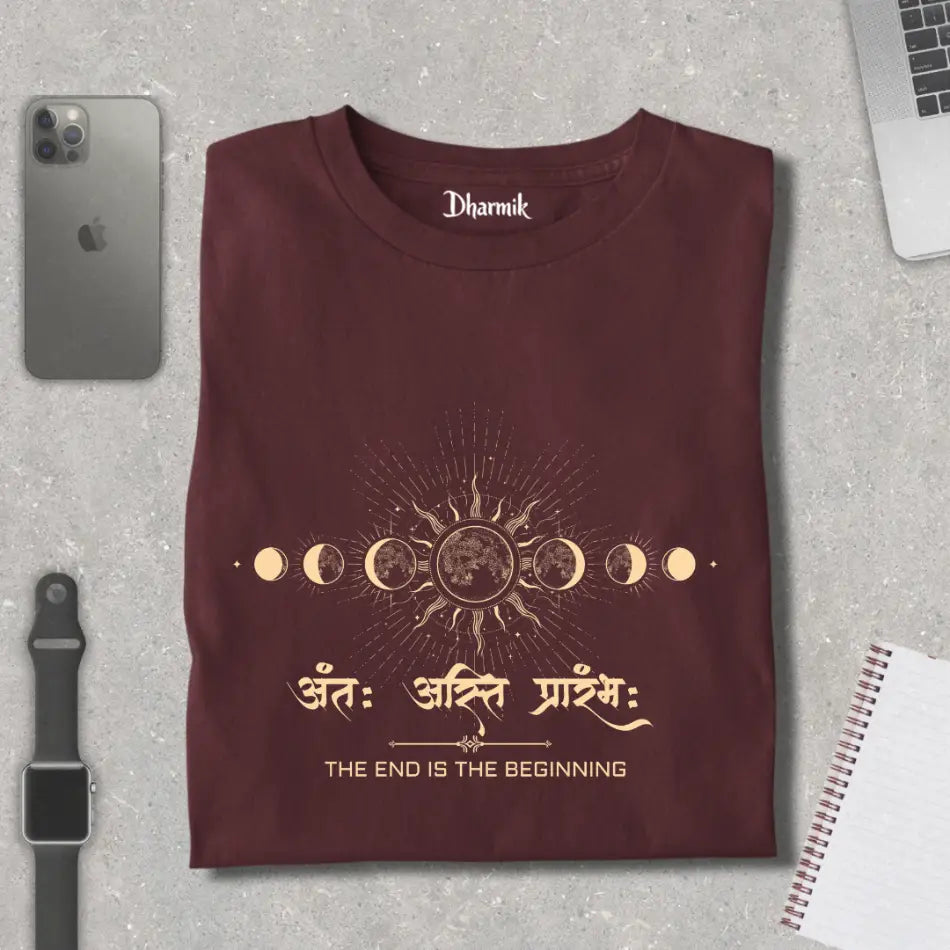 Antah Asti Prarambh - Cosmic Cycle Pure Cotton T-Shirt