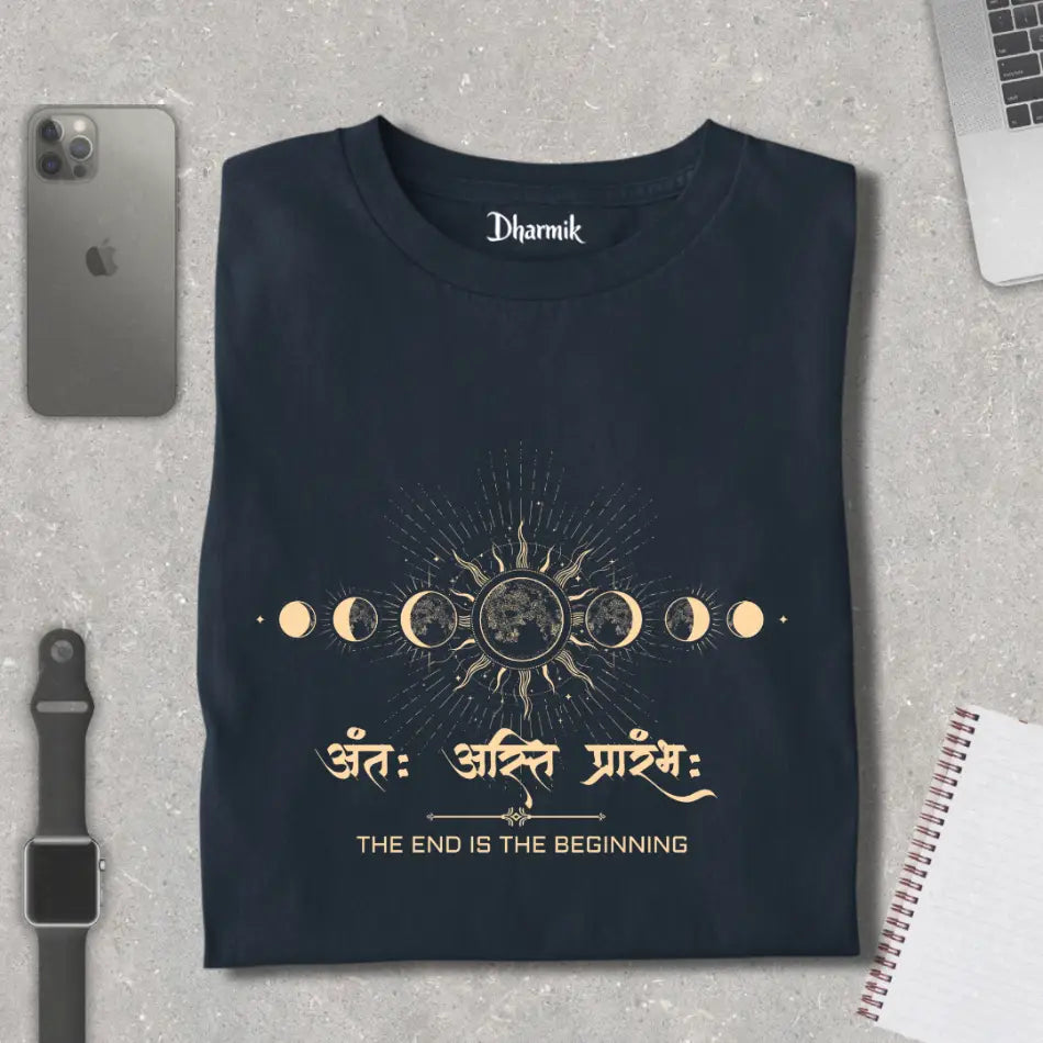 Antah Asti Prarambh - Cosmic Cycle Pure Cotton T-Shirt