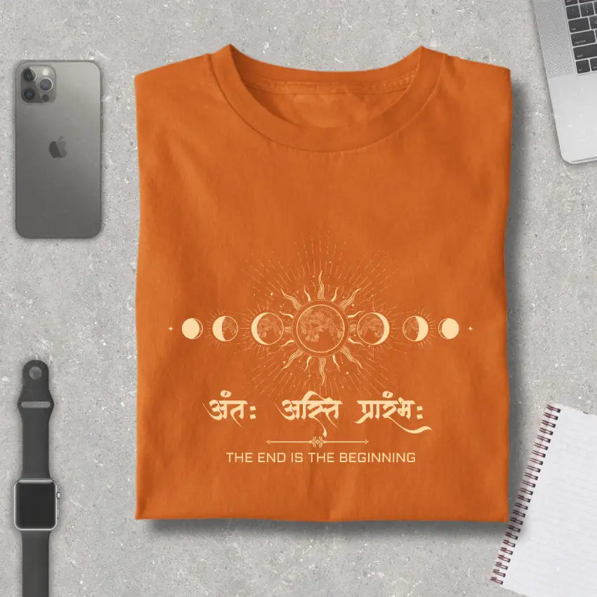 Antah Asti Prarambh - Cosmic Cycle Pure Cotton T-Shirt