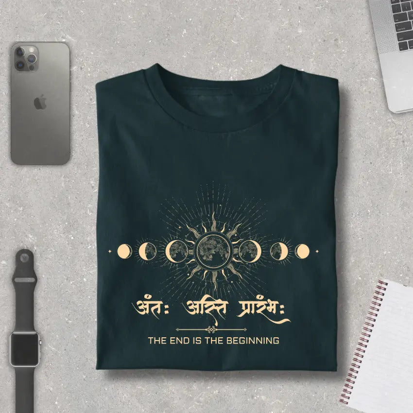 Antah Asti Prarambh - Cosmic Cycle Pure Cotton T-Shirt
