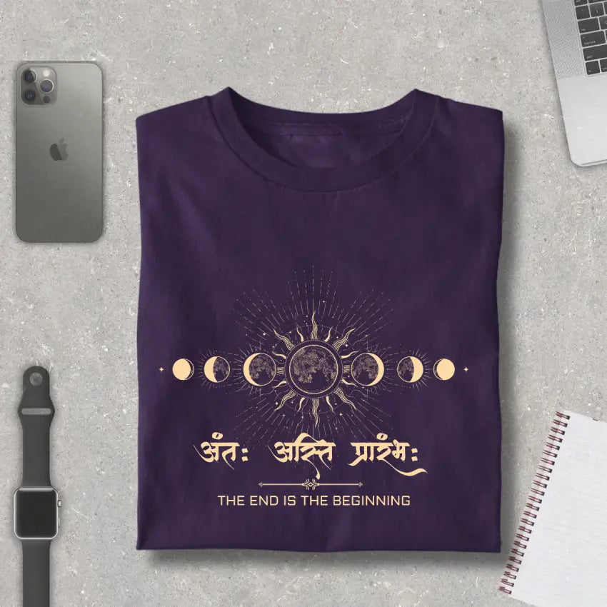 Antah Asti Prarambh - Cosmic Cycle Pure Cotton T-Shirt