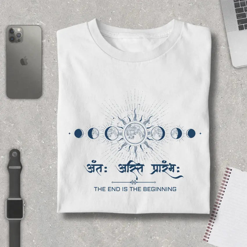 Antah Asti Prarambh - Cosmic Cycle Pure Cotton T-Shirt