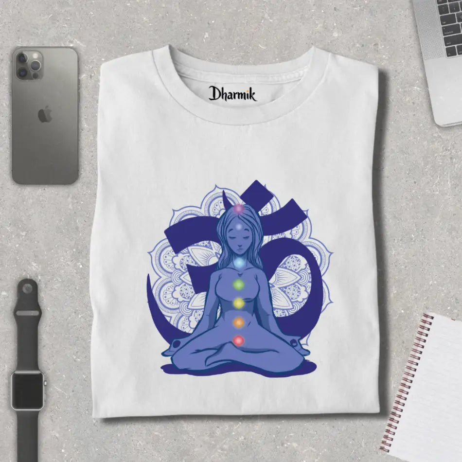 Chakra Om Mandala Pure Cotton T-Shirt