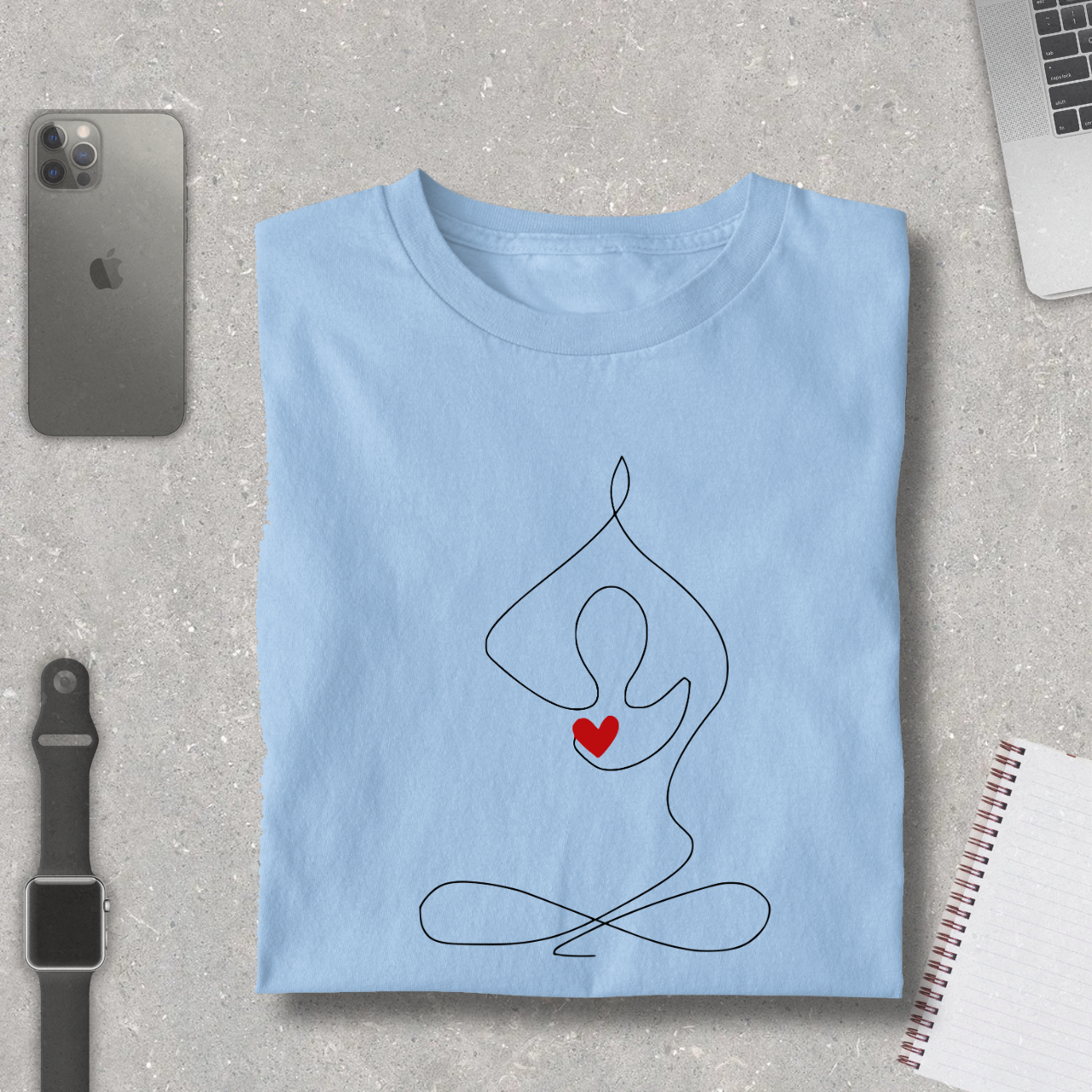 Yogi With Heart Pure Cotton Tee