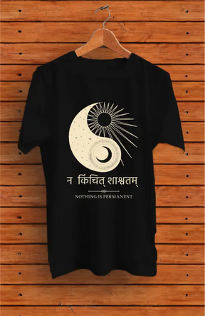 Na Kinchit Shashvatam Ying Yang Pure Cotton T-shirt