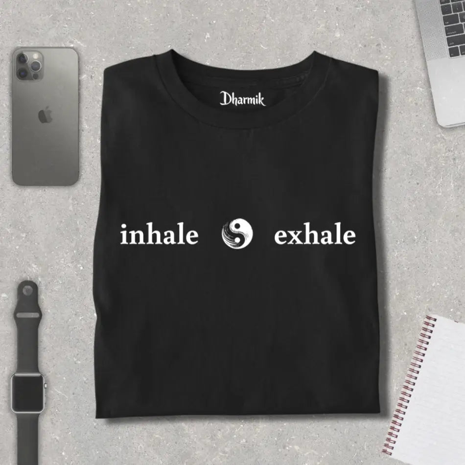 Inhale Exhale Ying Yang Pure Cotton Tee