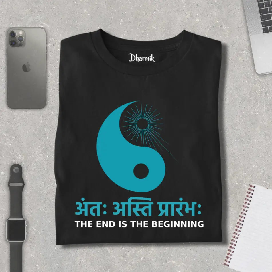 Antah Asti Prarambh Typography- Premium Unisex T-Shirt