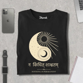 Na Kinchit Shashvatam Ying Yang Pure Cotton T-shirt