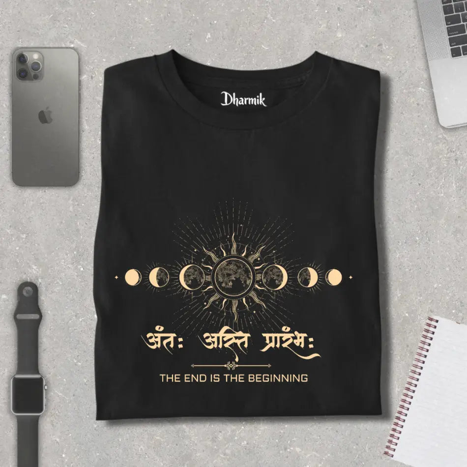 Antah Asti Prarambh - Cosmic Cycle Pure Cotton T-Shirt