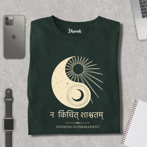 Na Kinchit Shashvatam Ying Yang Pure Cotton T-shirt