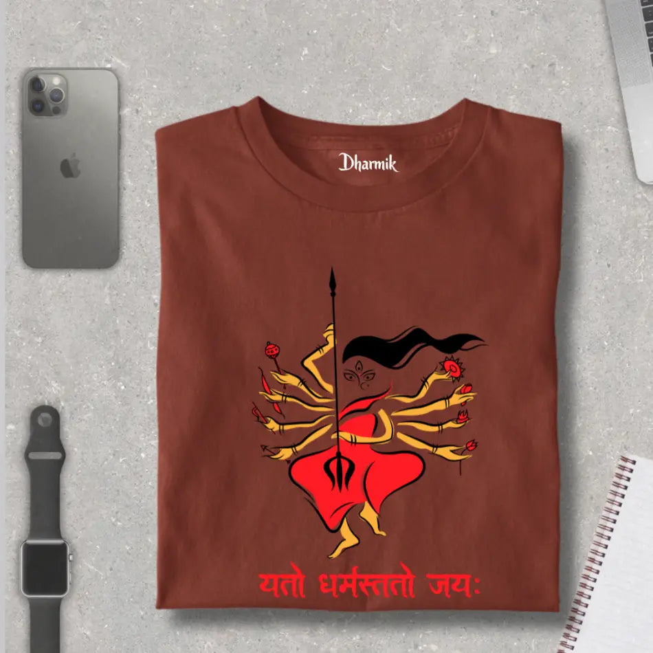 Yato Dharmastato Jayah - Premium Dharmik T-Shirt