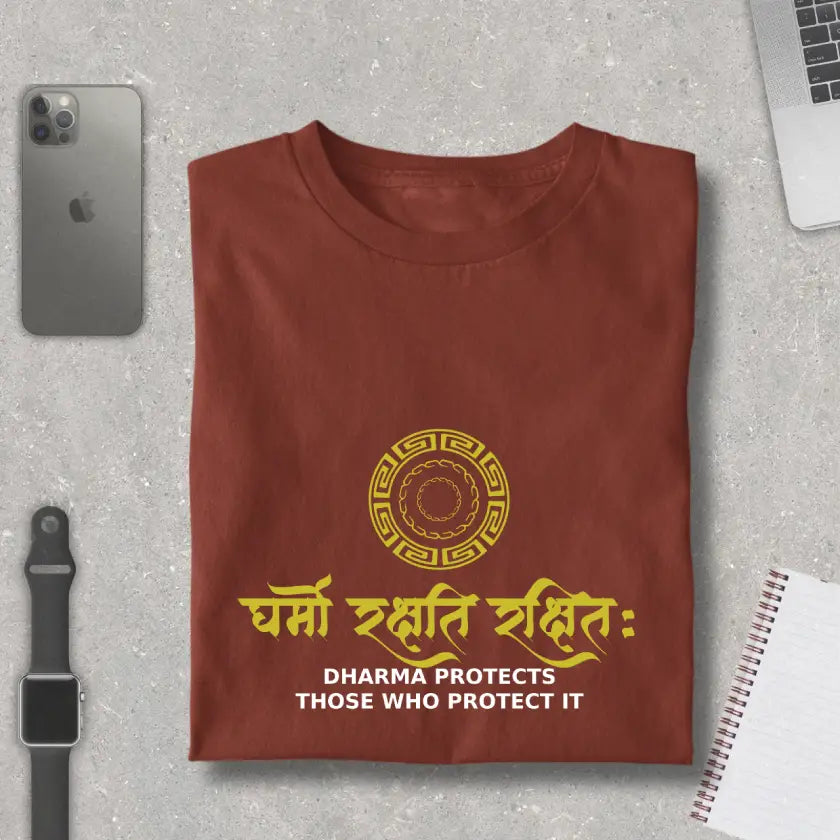Dharmo Rakshati Rakshitah Typography- Premium Unisex T-Shirt