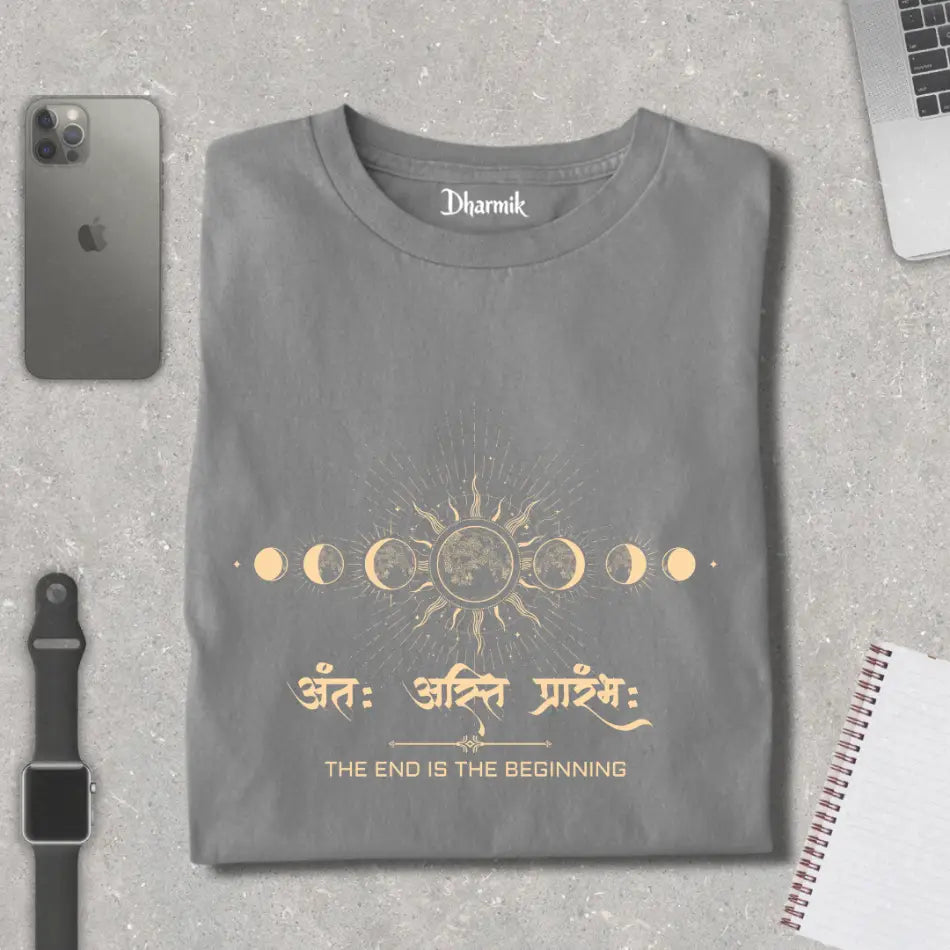 Antah Asti Prarambh - Cosmic Cycle Pure Cotton T-Shirt