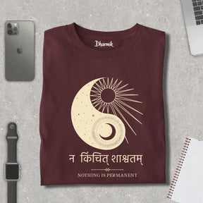 Na Kinchit Shashvatam Ying Yang Pure Cotton T-shirt