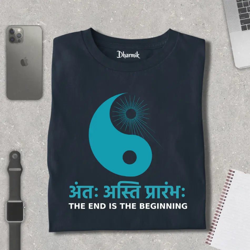 Antah Asti Prarambh Typography- Premium Unisex T-Shirt