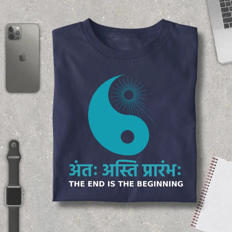 Antah Asti Prarambh Typography- Premium Unisex T-Shirt