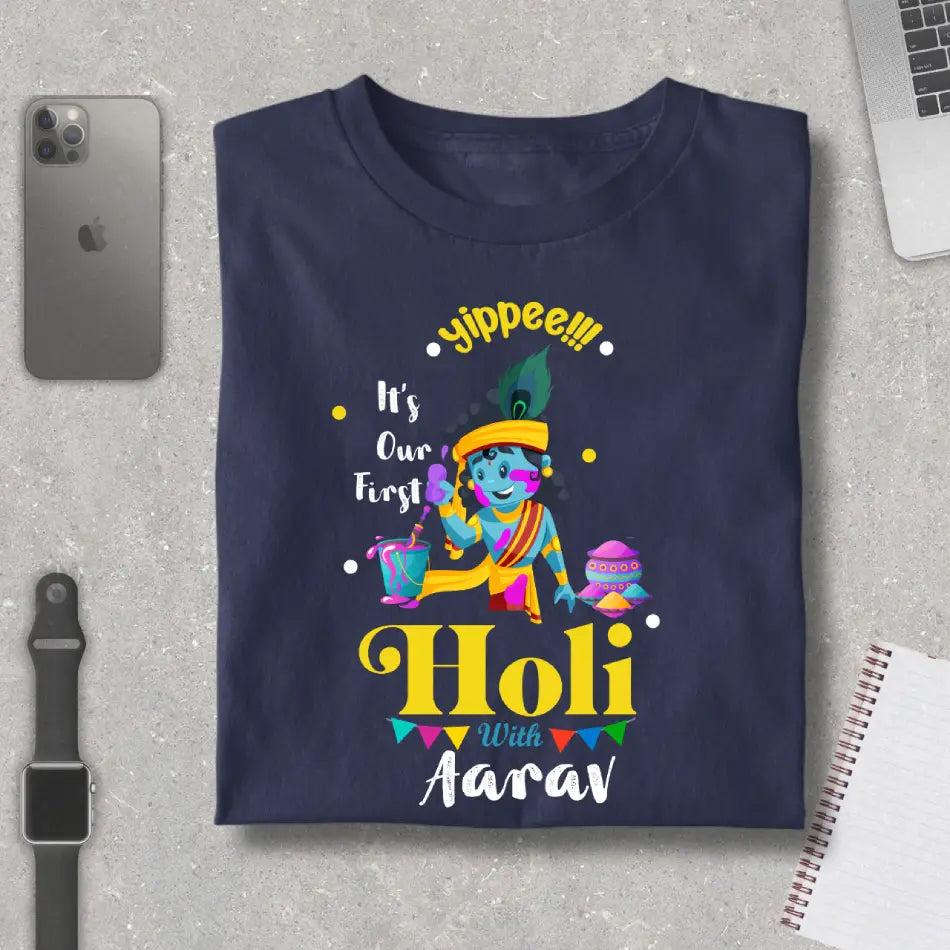 [Mommy] Yippee It's Our First Holi with Baby Name