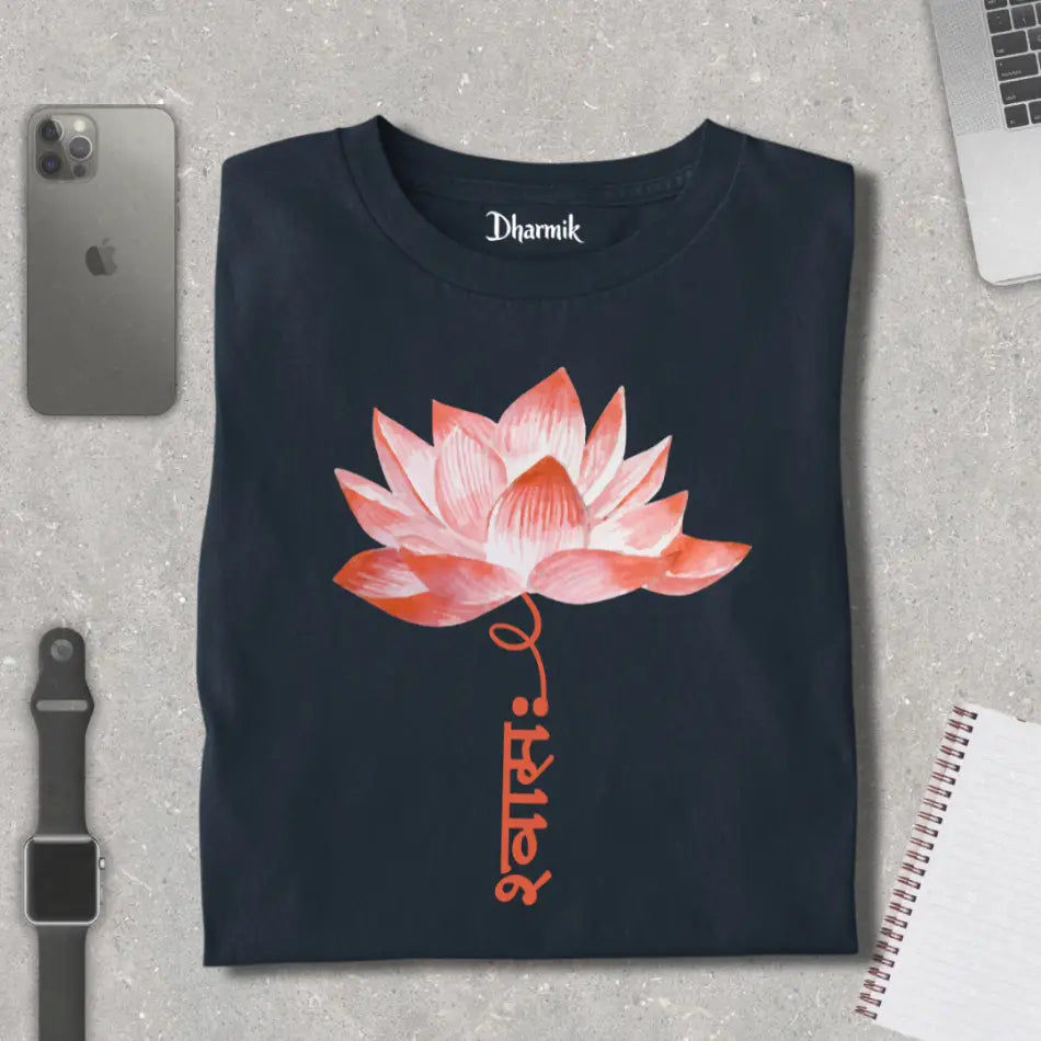 Lotus Flower Yoga Shwasah Tee