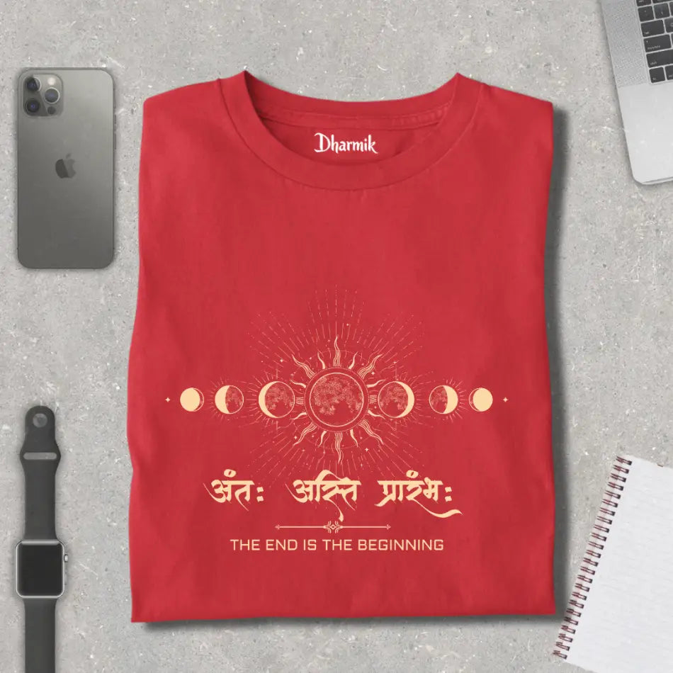 Antah Asti Prarambh - Cosmic Cycle Pure Cotton T-Shirt