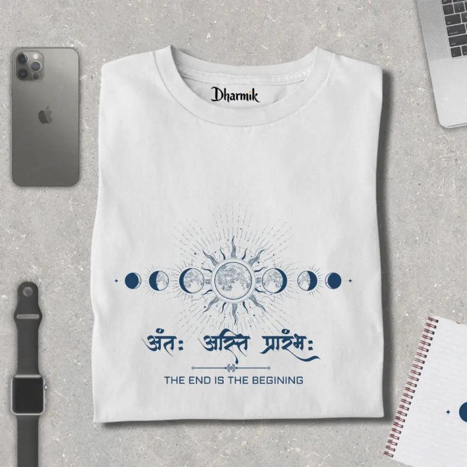 Antah Asti Prarambh - Cosmic Cycle Pure Cotton T-Shirt