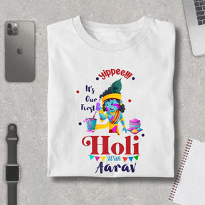 [Mommy] Yippee It's Our First Holi with Baby Name