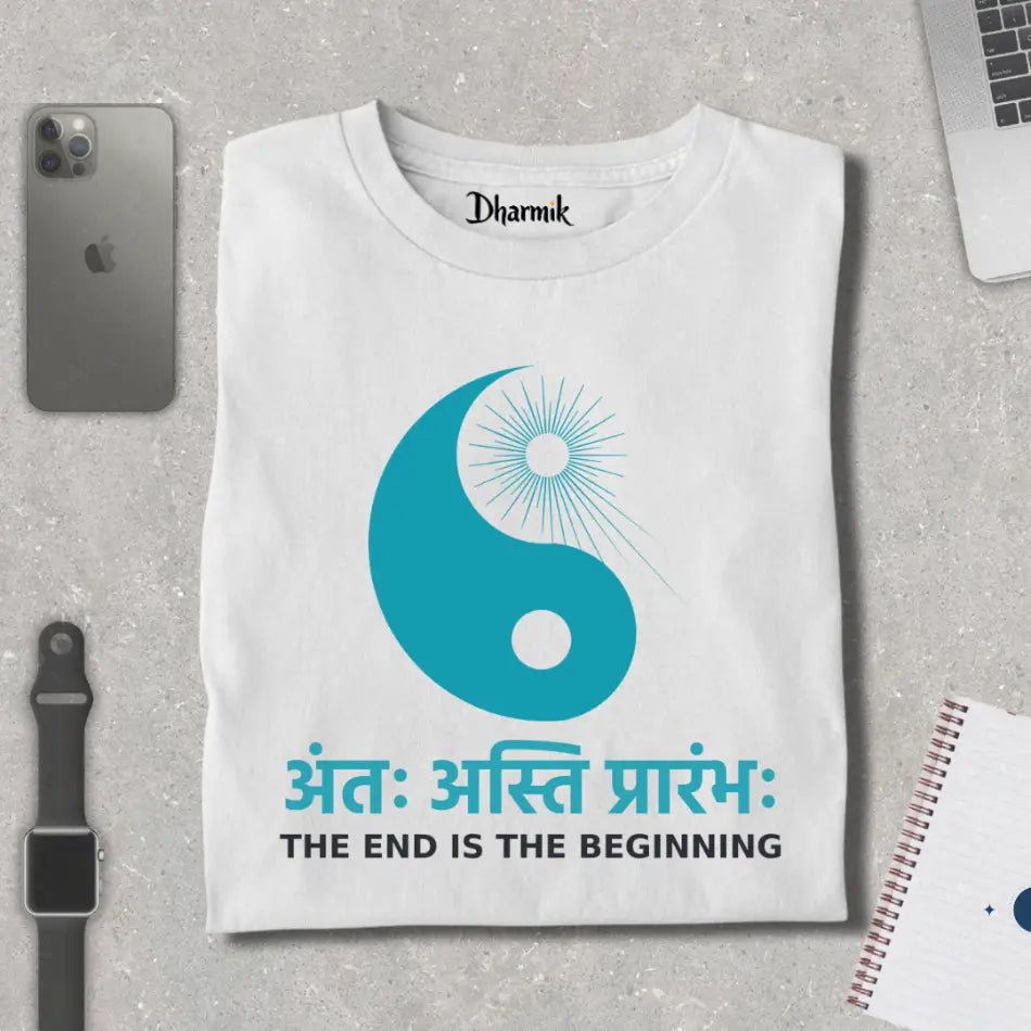 Antah Asti Prarambh Typography- Premium Unisex T-Shirt