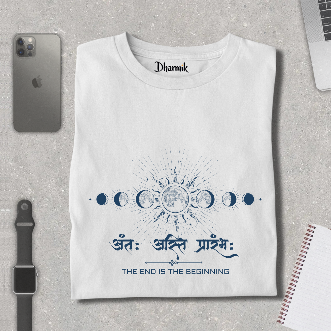 Antah Asti Prarambh - Cosmic Cycle Pure Cotton T-Shirt