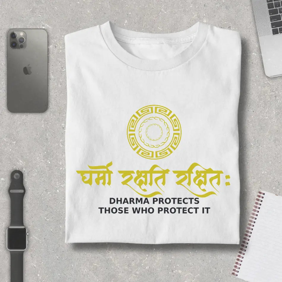 Dharmo Rakshati Rakshitah Typography- Premium Unisex T-Shirt